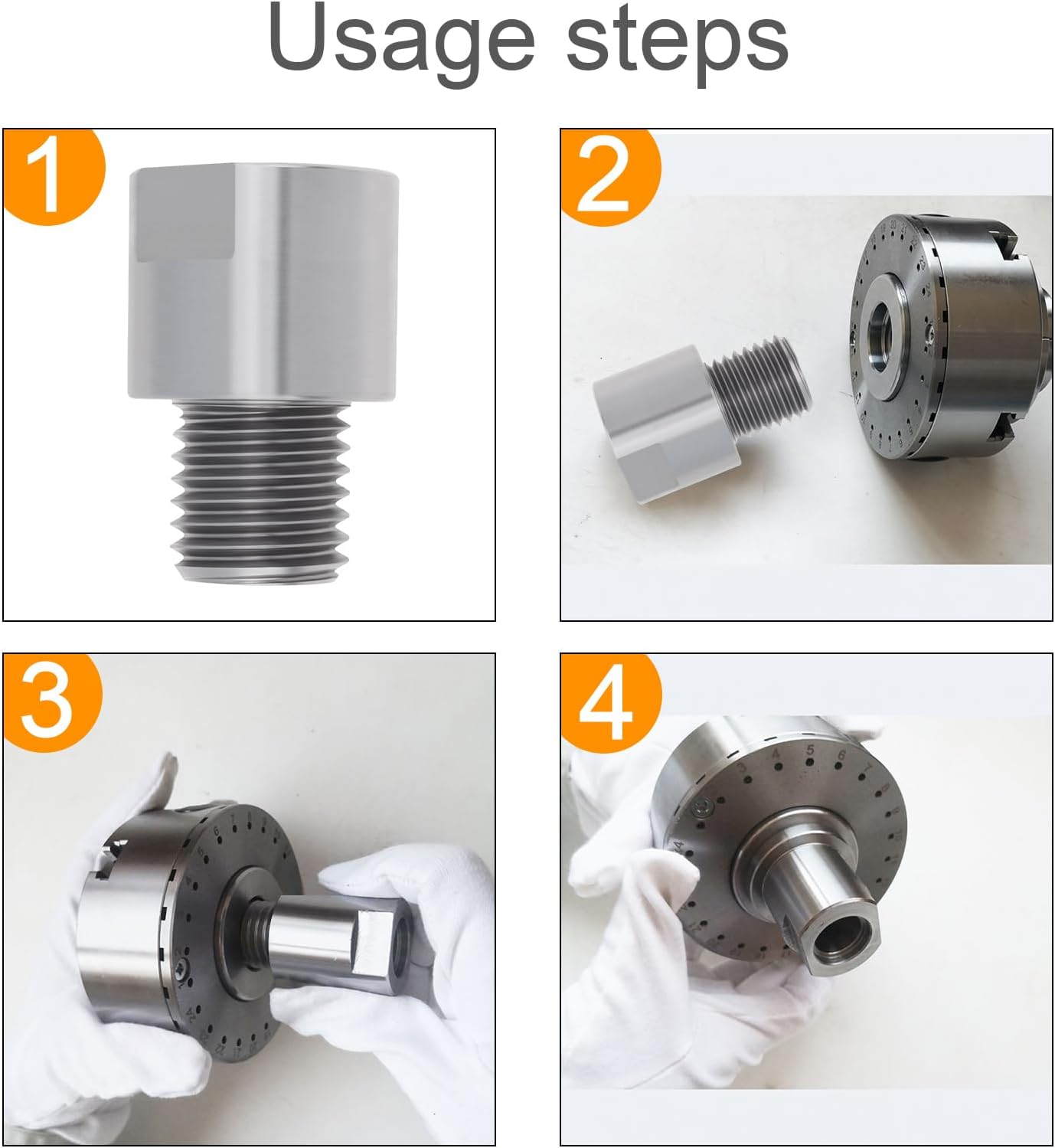 Woodworking Lathe Headstock Spindle Adapter,3/4inch 16TPI to 1inch 8TPI 45 Steel Lathe Spindle Adapter Reduction Sleeve