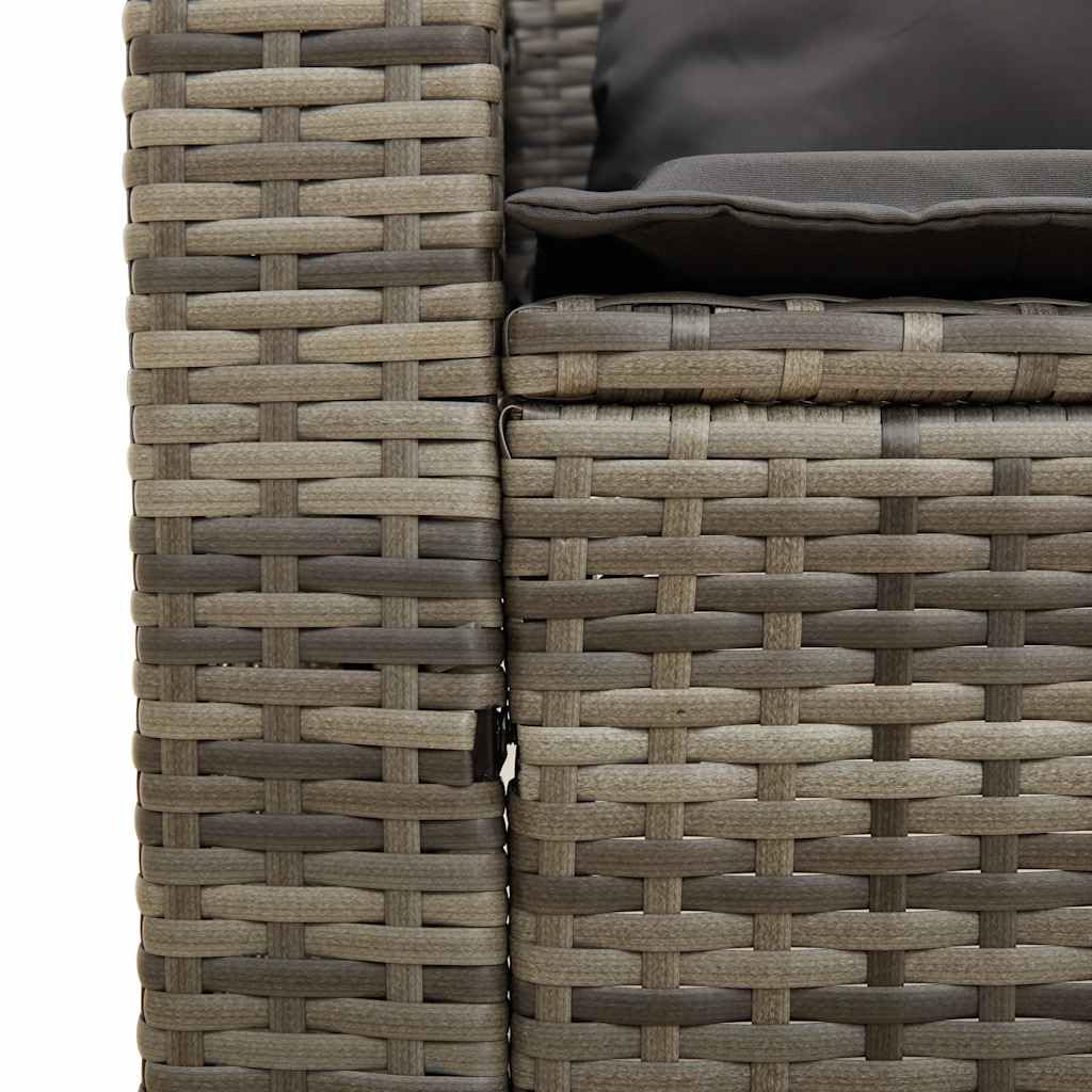 vidaXL Set de Muebles de jardín 5 pzas y Cojines apilables Gris, Conjunto de sofás de jardín, Conjunto de sofás de Exterior, Conjunto de salón de jardín
