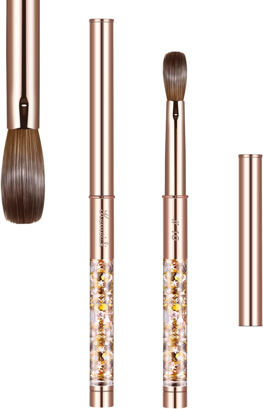 Acrylic Nail Brush Size 10,KEMEISI 100 Pure Kolinsky Nail Art Brushes Sturdy