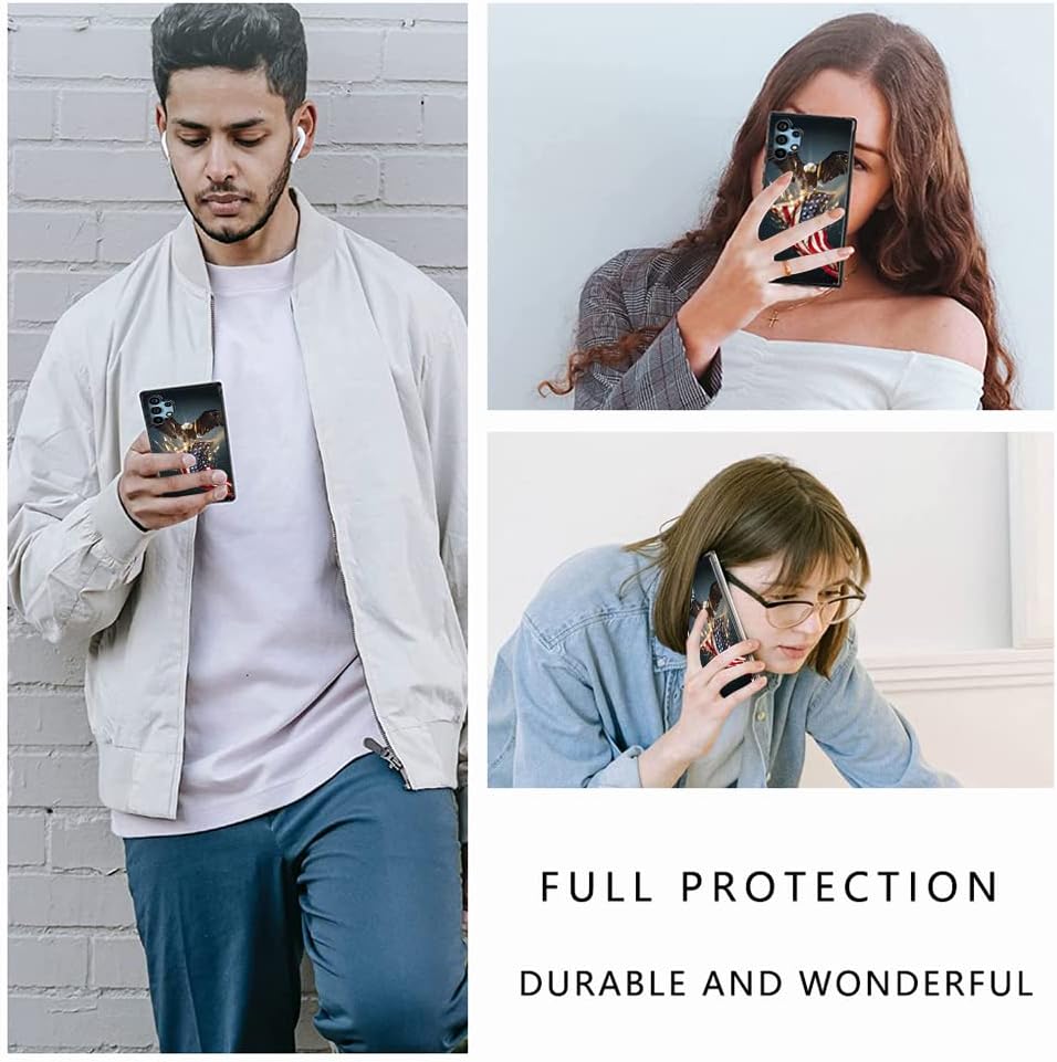 Miniatura 4 de Funda compatible con Samsung Galaxy A32, diseño de patrón estético de águila y bandera americana, protección de cuerpo completo a prueba de golpes