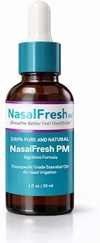 NASALFRESH MD PM Nighttime Essential Oil - 100% Pure Mucus Solvent & Nasal Wash Additive 1 fl oz