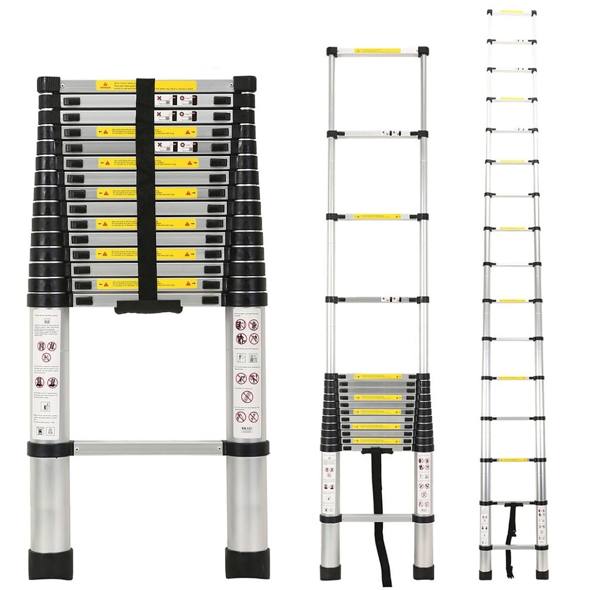 Rizway 21 Feet Portable Lightweight Adjustable Compact Stable 6.2 Meter Telescopic Aluminium Ladder for Home and Outdoor-image-4