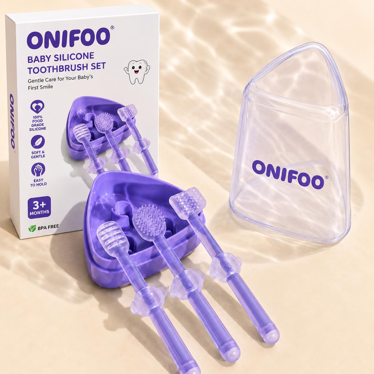 Baby Toothbrush Set of 3 | Soft Silicone Finger Brush for Teeth & Gum Cleaning | Infant Oral Care Kit with Protective Case-image-14
