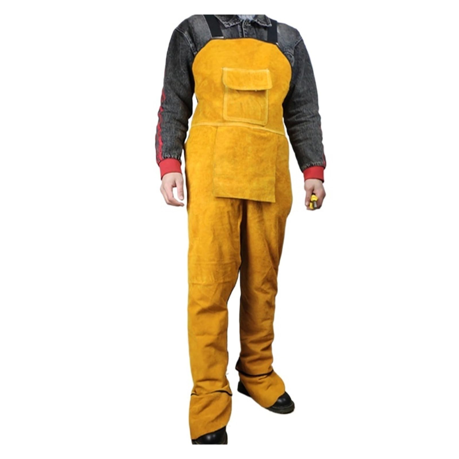 LNHHG Welding Clothes, Cowhide Welder Apron Heat Insulat Protective Overalls Wear-Resistant Fire-Proof Safety