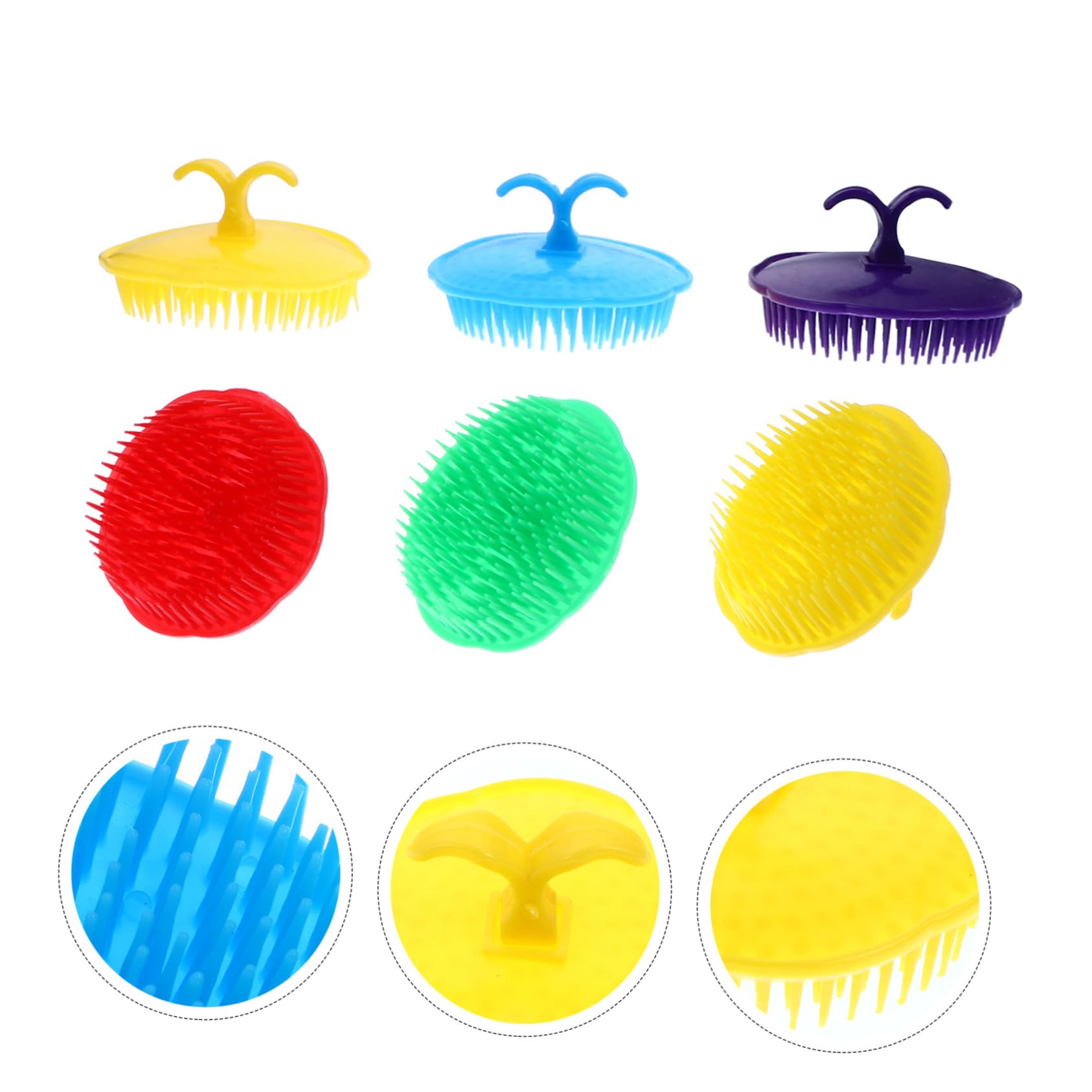 12 Cepillos Antipicazón y Masaje Creativo para Cuero Cabelludo Mango Ergonómico, Diseño y Lijado Fino, Ideales para Uso en Peluquería y Cuidado Personal en Color Aleatorio