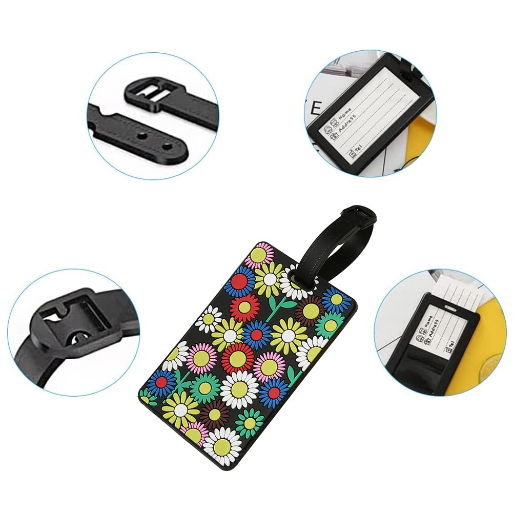 Etichette Per Bagagli In Silicone - 5 Pezzi Con Cinturino - Targhette Per Valigie E Viaggi - Foto 10