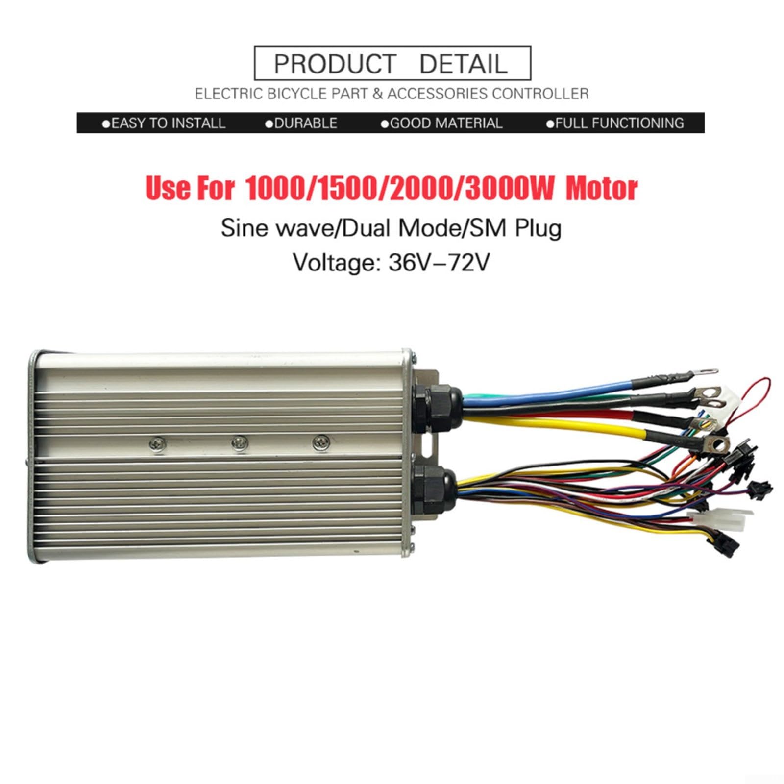Intelligente borstelloze controller 48V 60V 72V 84V 3000W e-bike