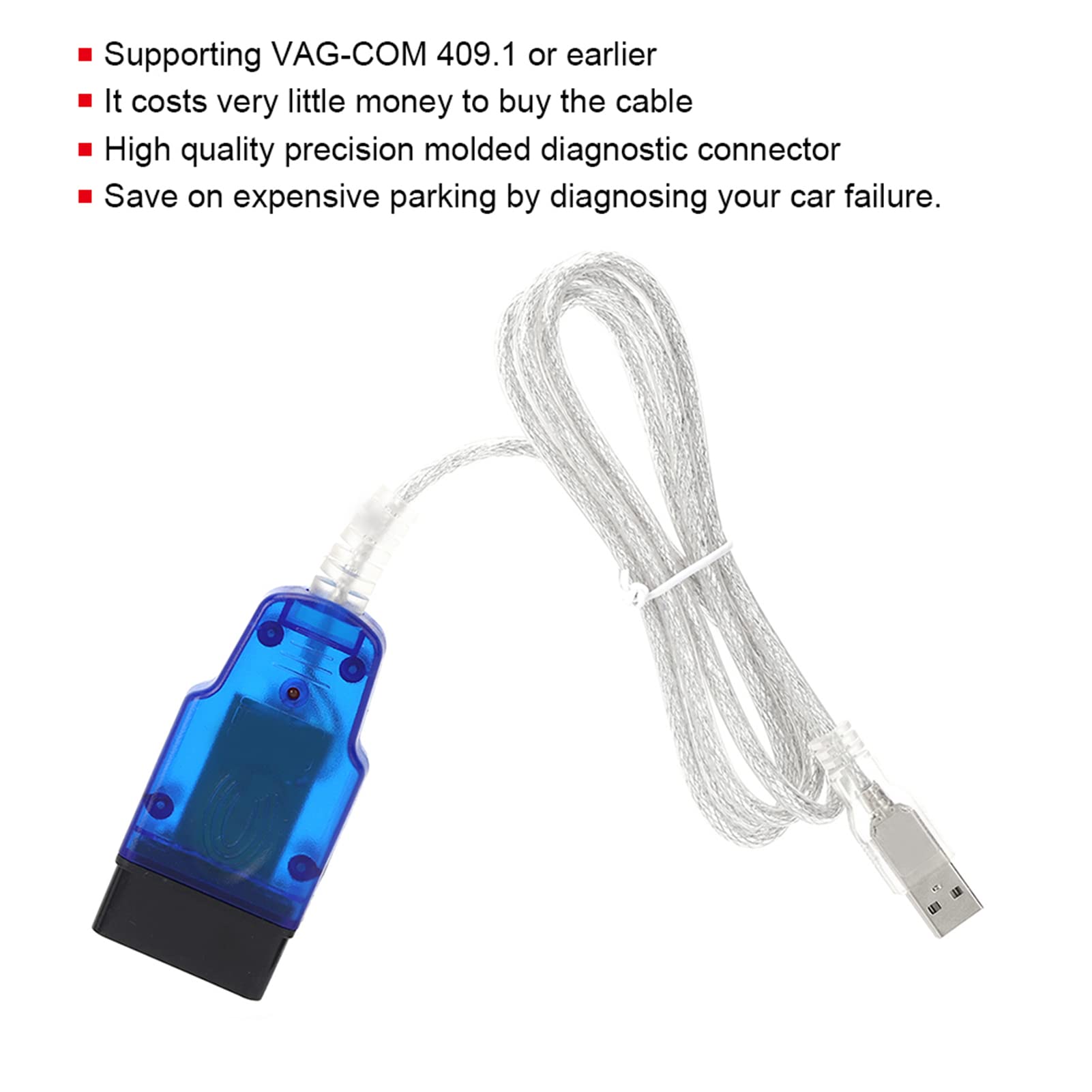 Tbest Kabel, Cable, Com Kabel do Android Car Diagnostic Scanner Tool Kit 409.1 Usb Test Line Okładka odcisków palców