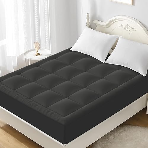 YUGYVOB Cubrecolchón Queen - 600GSM Extra Grueso Refrescante y Transpirable Cubrecolchón con Bolsillo Profundo 8"-21" y Relleno Alternativo de