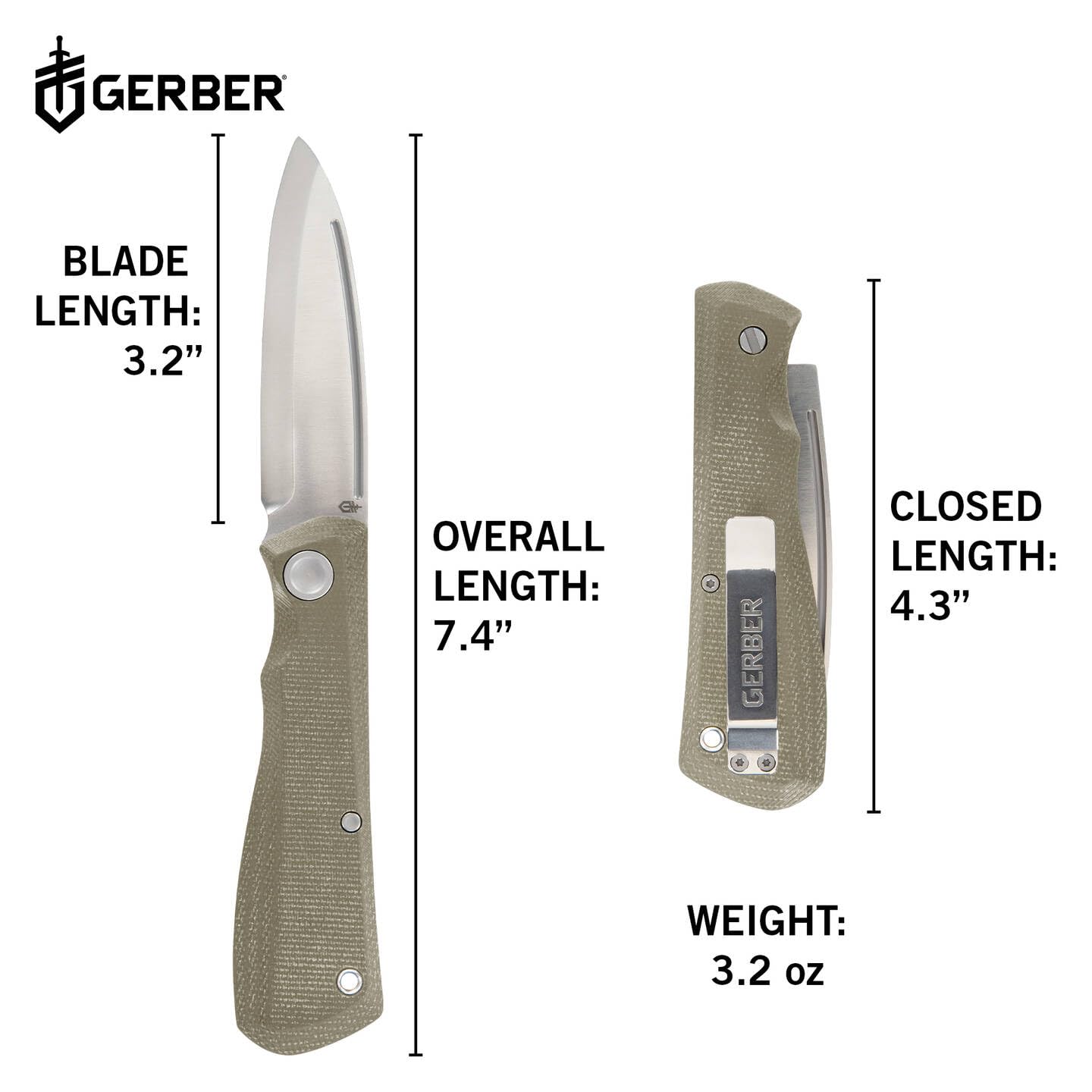 Gerber Navaja De Bolsillo Con Clip Para Cinturón, Spire