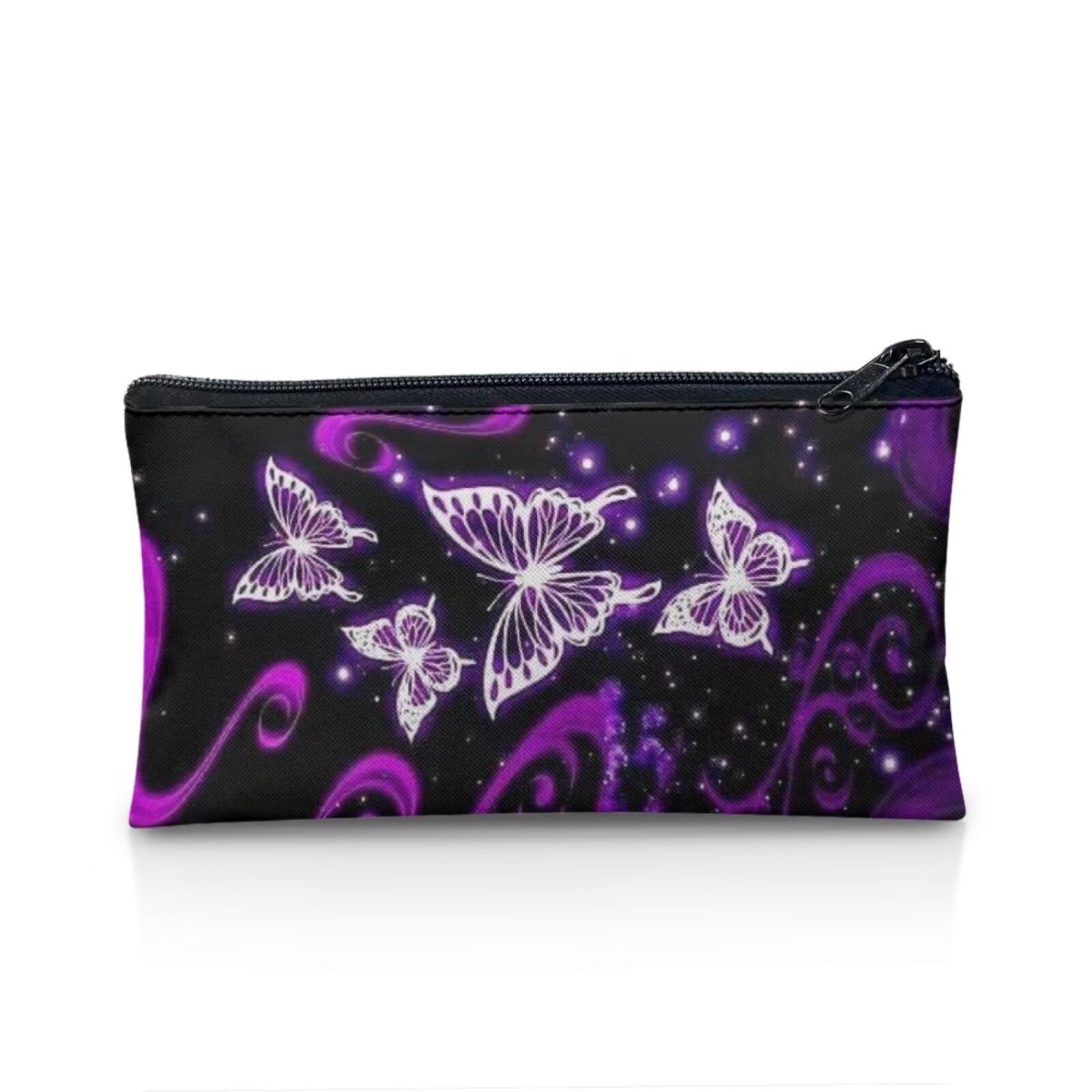 Wnbucioht Little Girls Pencil Holder for School Cute Butterfly Print Pencil Case Large Capacity School Pen Bag for Kids Children Stationery Organizer Bag Butterflies Pencil Box Zipper Wallet — image 1