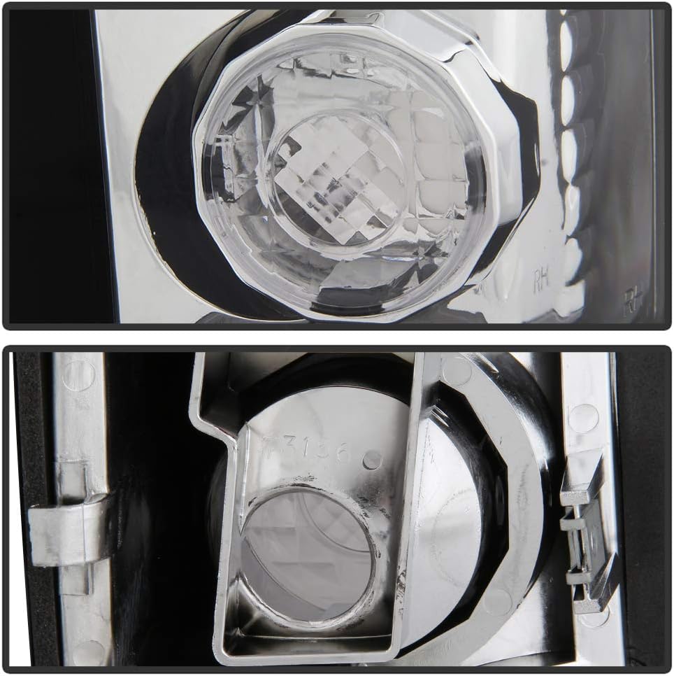 ACANII - For 1988-1998 Chevy Silverado GMC Sierra C10 Suburban Tahoe Chrome Tail Lights Brake Lamps Driver & Passenger