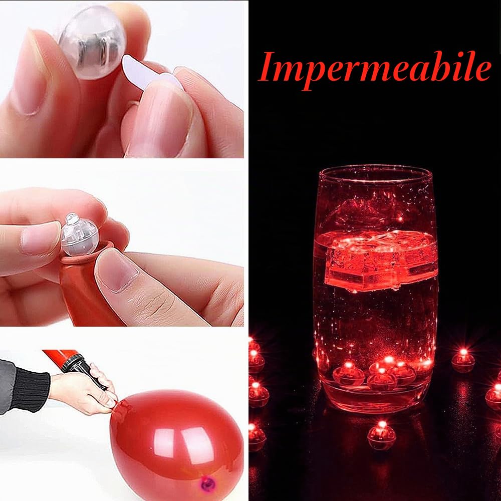 HIQE-FL Rotondo Lampada a Palloncino, 120Pcs LED Palloncini Luci, Mini LED Lanterne di Carta