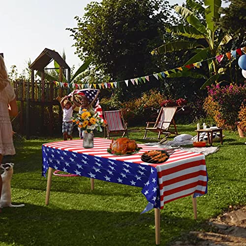 2 Pack Patriotic Tablecloth, 54 X 108 Inch Rectangle Disposable Washable Waterproof Memorial Day Table Cloth,Memorial Day Decor,American Flag Printed Table Cloths For Dinner,Party,Picnic,BBQ - image 6