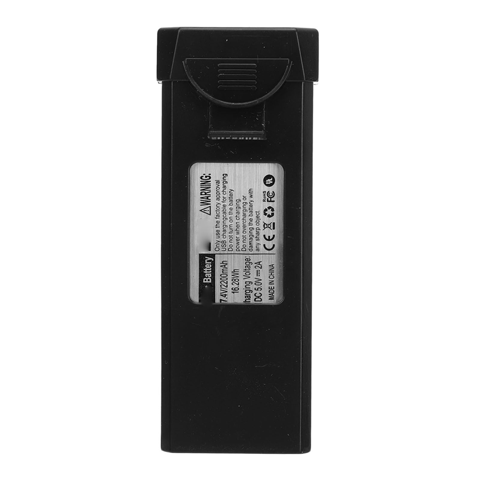 Batterie de Drone 7,4 V, Batterie de Drone 2200 MAh, Durable Contre Les Surcharges, Remplacement Sûr pour Quadrirotor (Black)