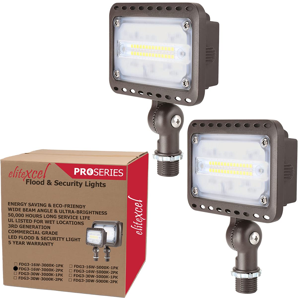 Elitexcel Outdoor Led Landscape Lights, 3Rd Gen 16W Ul Listed Landscaping