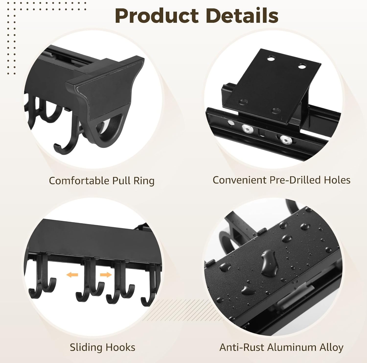 Extendable Kitchen Pot Rack - Sliding, 12 Hooks, And Metal