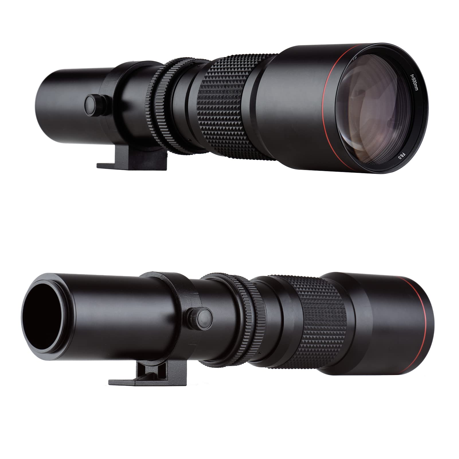 Teleobiettivo Zoom 500mm F/8.0-32 Obiettivo Manuale con Teleconvertitore 2X 500mm e Adattatore T2-, Attacco per Treppiede, Kit Teleobiettivo per Fotografia Naturalistica,