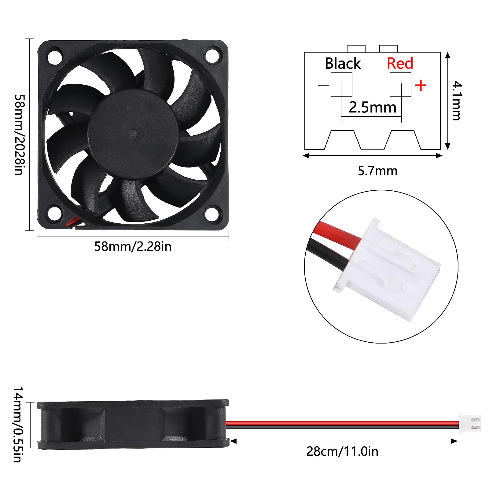 Amazon.co.jp: DC 60mmファン DC12V 6015 ブラシレス冷却ファン