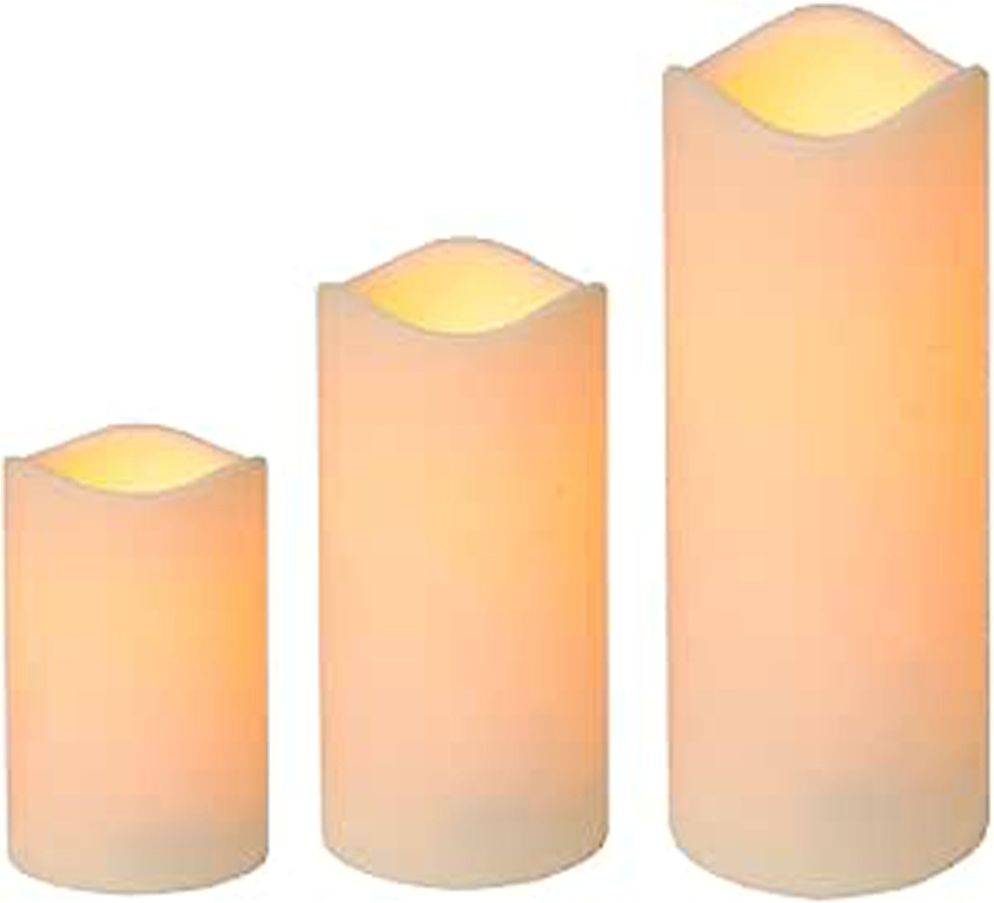Cepewa LED Candle Set Outdoor 3 Pieces with Timer