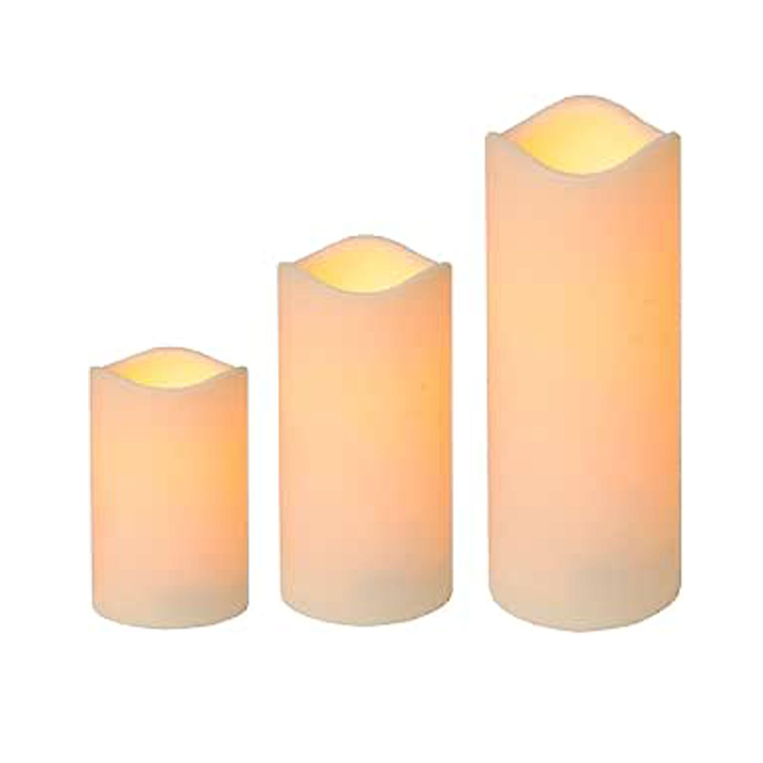 Cepewa LED Candle Set Outdoor 3 Pieces with Timer