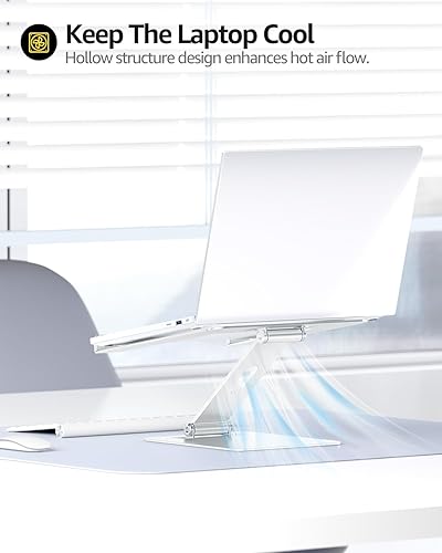 Miniatura 5 de Urmust Soporte ajustable para computadora portátil, soporte de aluminio portátil para computadora portátil, plegable, soporte ergonómico para