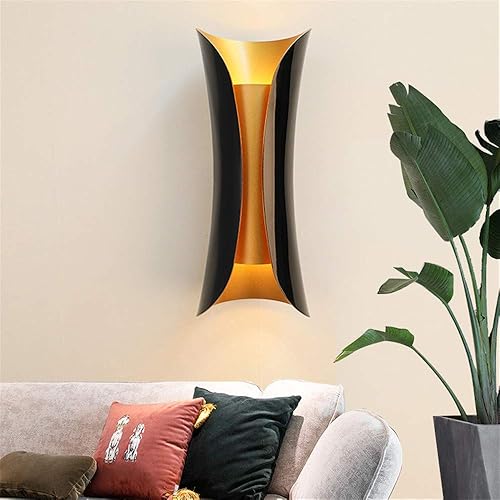 RUNNUP Modernos apliques de pared de metal para interiores, lámparas decorativas para caminos, escaleras, dormitorios, balcón, camino de conducción,