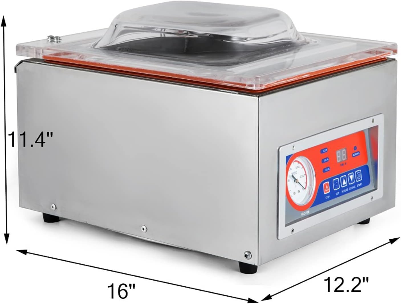 Máquina Envasadora Al Vacío Cámara, Sellador Al Vacío Cámara Alimentos para Cocina Comercial, Tamaño De Sellado: 255 X 8 Mm/Capacidad Embalaje: 1~4 Piezas/min, para Hogar/Restaurante
