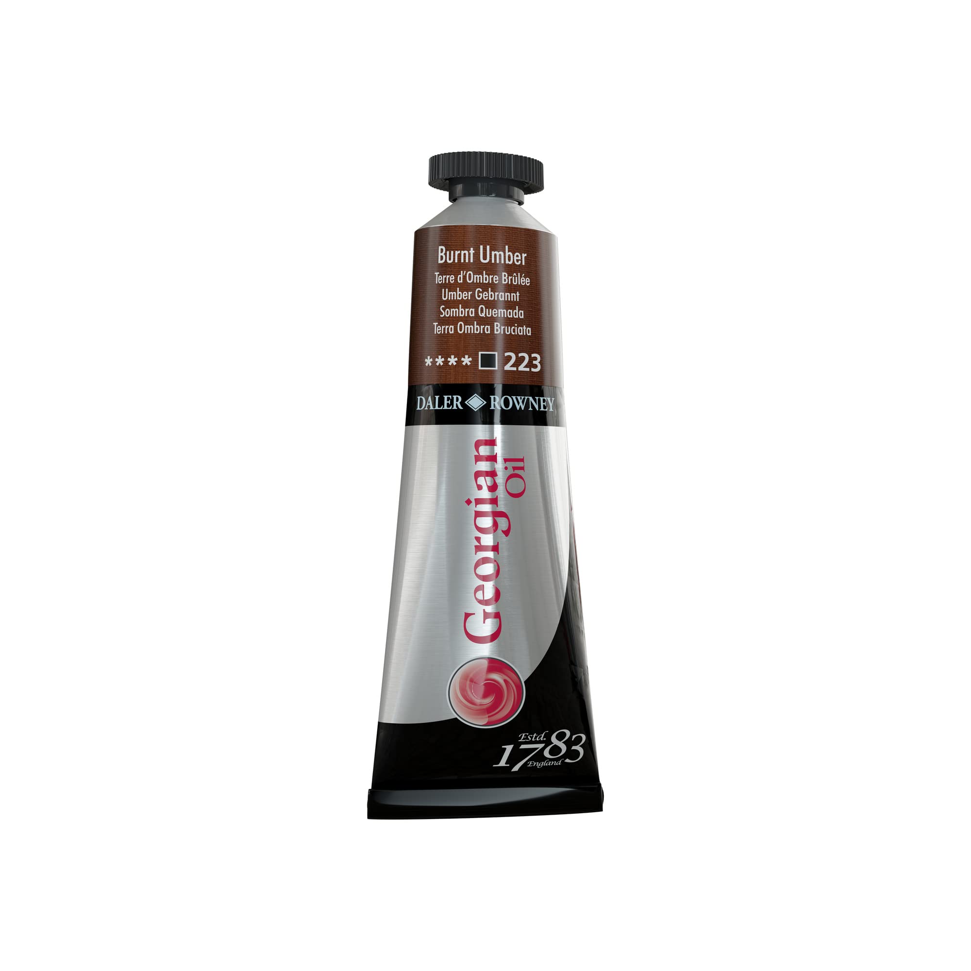 Daler-Rowney Georgian Oil Paint Tube 38ml Burnt Umber For Fine Art Painting
