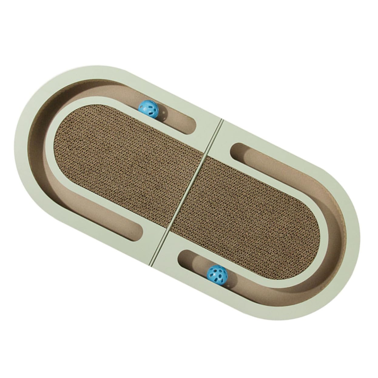 Beavorty Rascador para Gatos Doméstico de Cartón Ondulado Plegable Bola Incorporada, Alfombra Rascadora Adecuado para Gatos y Gatitos en Casa
