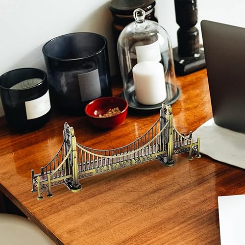 Miniatura 7 de VOSAREA Decoración de mesa Golden Gate Bridge Modelo Decoración Arquitectura Puente Estatua Internacional Famosa Arquitectura Esculturas de Puente