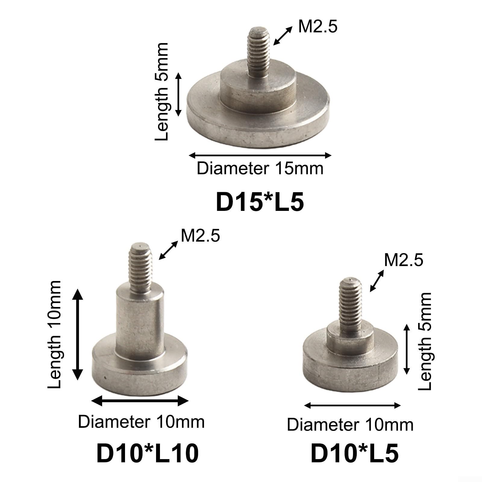 4 flache Kontaktpunkte für Messuhren M2 5 kompatibel, verschiedene Spezifikationen D10 L5, D10 für L10, D15 L5, D20 L5 (A Set (4 Stück))