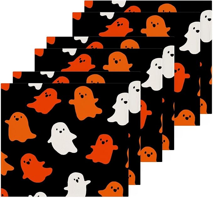 ALAZA Pastel Gothic Sugar Skulls Towels Cotton Washcloths Set,Extra Absorbent Fast Drying Face-Cloth Washcloths,Soft Fingertip Towel for Hotel,Spa,Kitchen,12'' x 12'' (6 Pack)