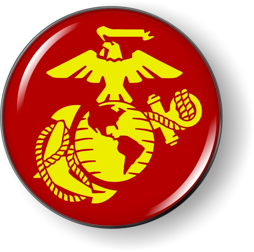 Image of The Eagle, Globe, and Anchor USMC CAR Emblem Badge Sticker Flexible | Officially Licensed US Marine Corps Product, 3D Domed, made by BestLicensePlateFrames