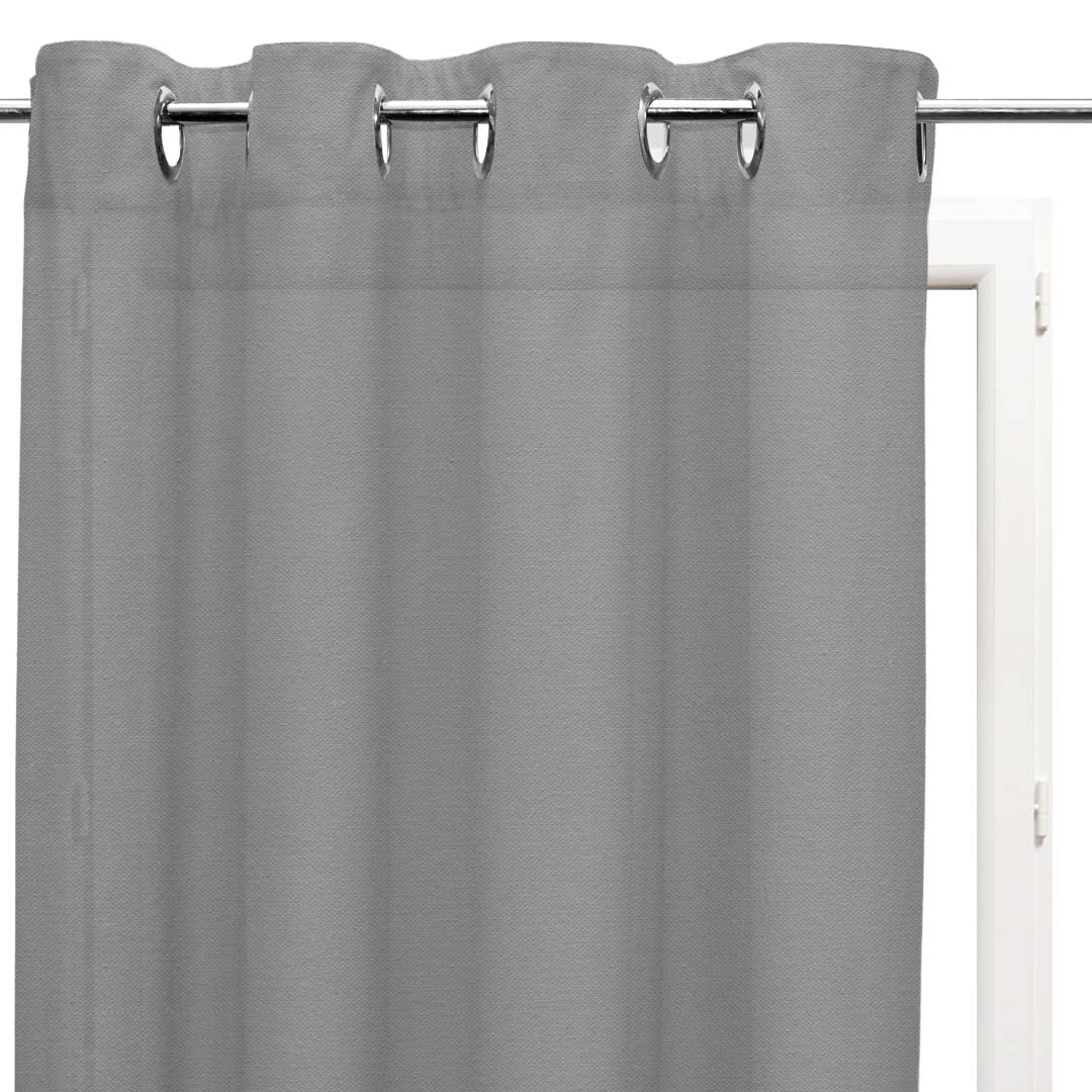 Soleil d'ocre Panama Cotton Net Curtain with Eyelets 135 x 250 cm Panama Cotton Grey 135 x 250 cm