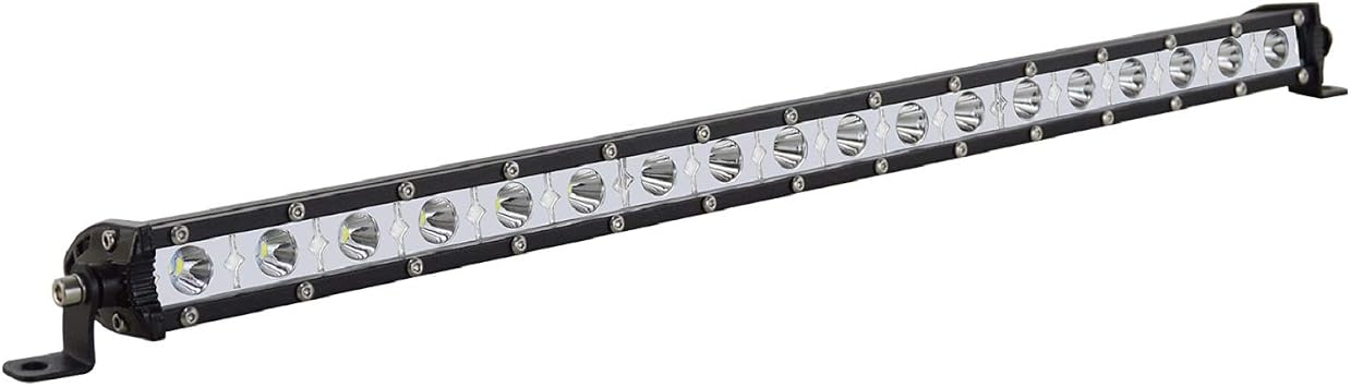 SKYWORLD Single Row LED Light Bar 20 inch 90W Spot Beam 12V 24V Slim Offroad Driving Fog Lights Work Lamp for 4x4 Truck Car ATV SUV Vehicle Boat Lighting, Waterproof 6000K White