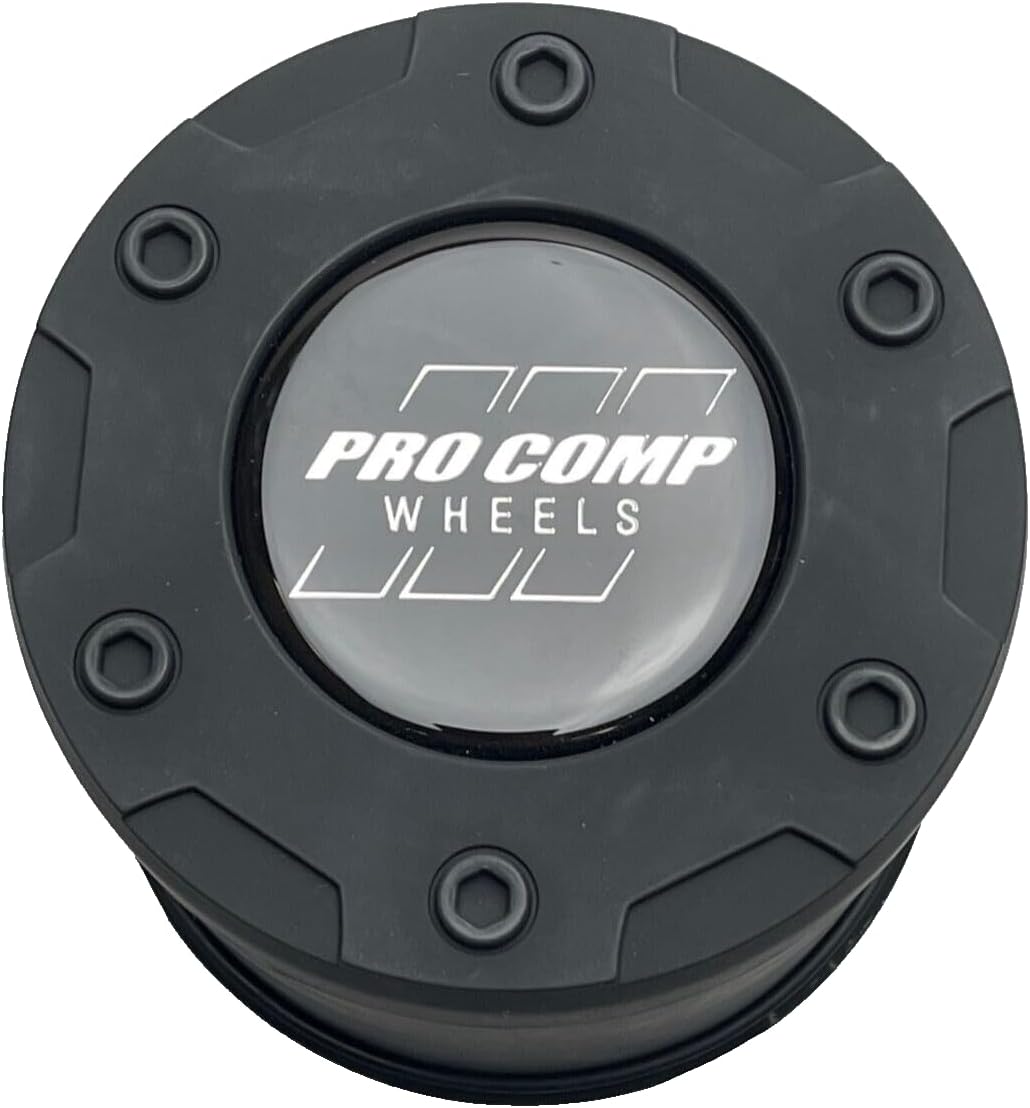 PRO COMP Flat Black Push Thru Wheel Center Cap 8515042 Resin Logo