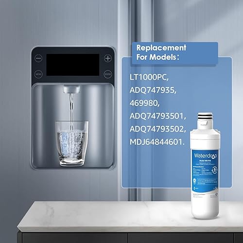 Miniatura 4 de Waterdrop LT1000PC ADQ747935 MDJ64844601 Filtro de agua para refrigerador, repuesto para LG LT1000P, ADQ74793501, ADQ74793502, Kenmore 46-9980,