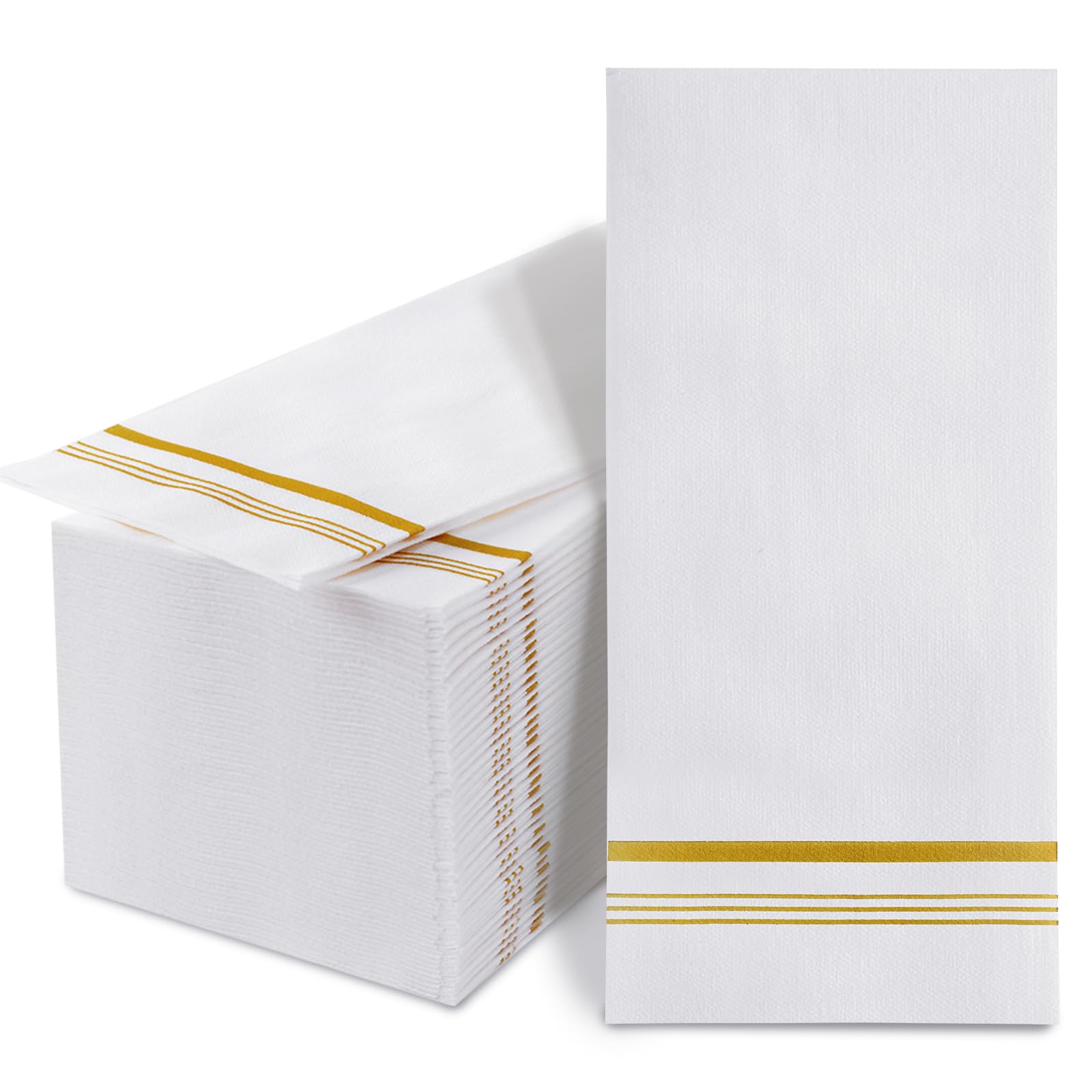 50 Disposable Paper Hand Towels for Bathroom, Linen Feel Guest Towels, Soft and Absorbent Paper Towels Napkins Bulk for Home Dinner Kitchen Wedding,
