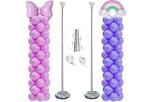 7FT Adjustable Height Balloon Column Stand Kit Set of 2