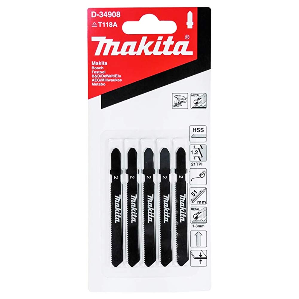 Makita Piece T Shank Metal Jigsaw Blades For Jig Saws Fast Straight  Cuts For Metal Aluminum 2