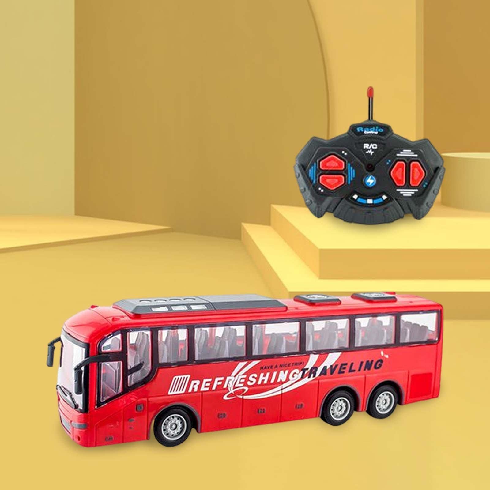 Autobus Scolaire Radiocommandé, Camion électronique, Bus Télécommandé, Idéal Comme Cadeau D'anniversaire, Rouge