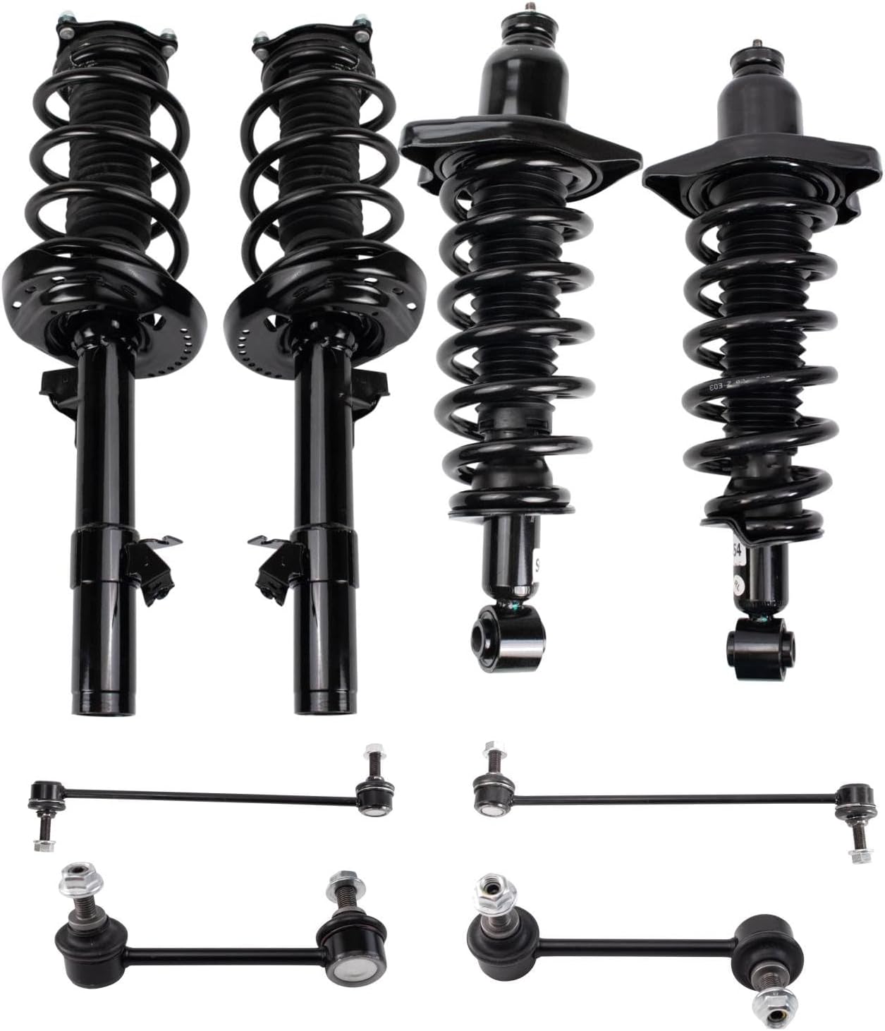 TRQ Front and Rear Suspension Kit Complete Strut & Coil Spring Assembly Shock & Spring Strut Assembly Sway Bar Stabilizer Link Compatible with 2016-2022 Honda Pilot