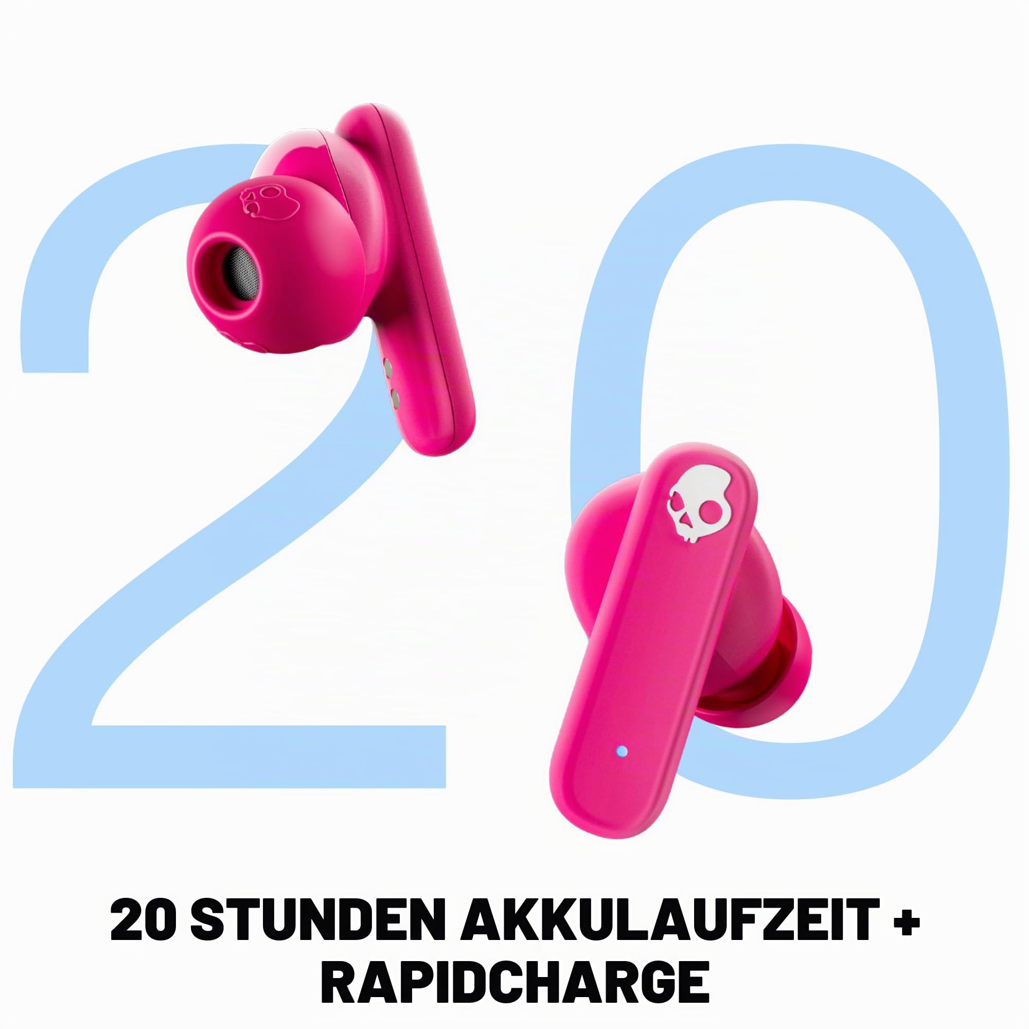Skullcandy Smokin’ Buds Wireless Earbuds, Bluetooth-Kopfhörer - Rosa – Ansicht 3