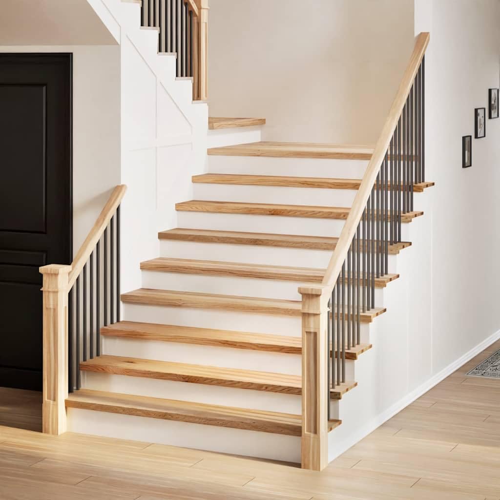 Set di 12 gradini per scale in legno massello di rovere non trattato, 110 x 30 x 2 cm, per interni, come tappetino di ricambio per cani, gatti e bambini