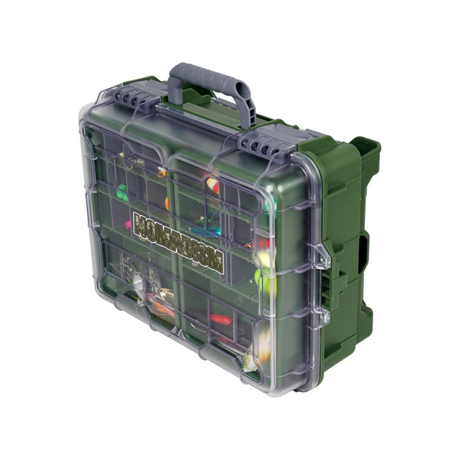 Waterproof Fishing Case Valigetta Porta Esche Scatola Attrezzatura da Pesca Contenitore Impermeabile Struttura Robusta con Due Box Estraibili Adatta per Lago Riva Spostamenti, Array, Verde