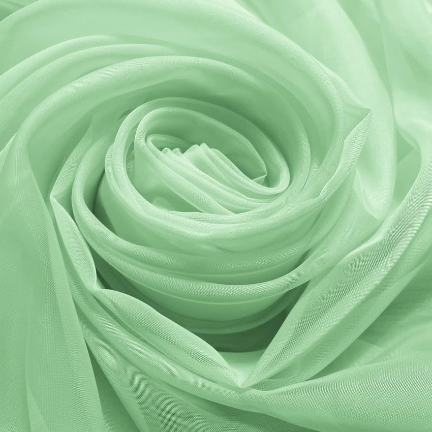 Megachest Wedding Voile Fabric 58 Inches Wide DIY Material (sage, 10 Meters Long) — image 1