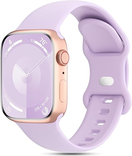 Miniatura 28 de Sport Silicone Band Compatible with Apple Watch 38mm 40mm 41mm 42mm 44mm 45mm 46mm 49mm Women Men, Soft Waterproof Strap Replacement Wristband for