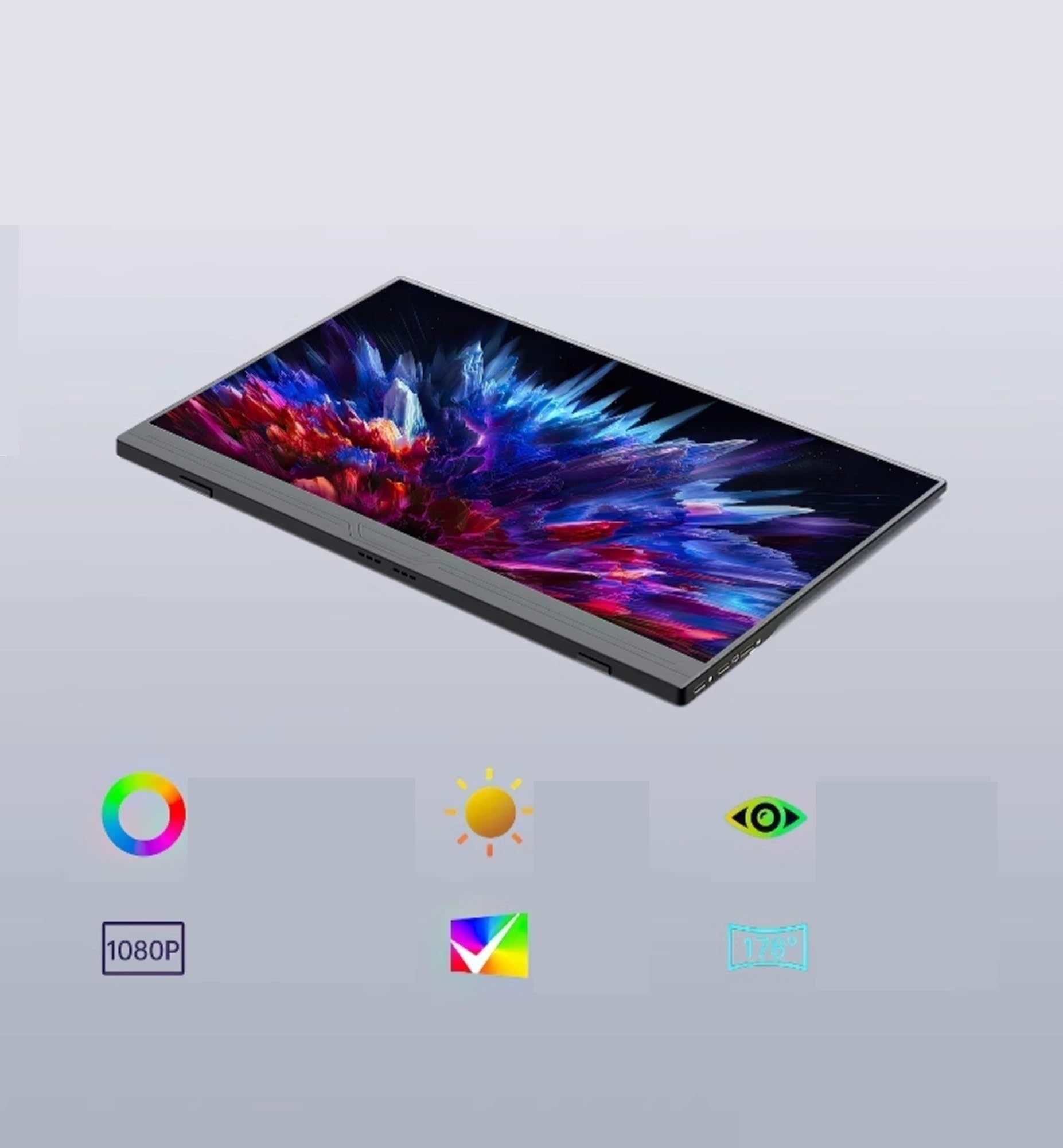 Schermo esteso multifunzione da 15,6 pollici con risoluzione 4K for giochi e schermo secondario audiovisivo Monitor per Smart Working