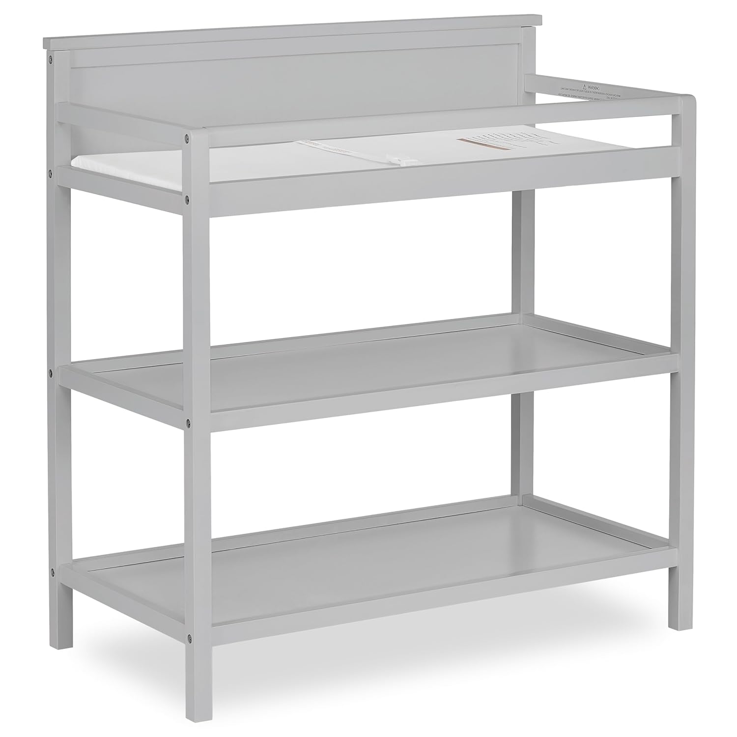 Dream On Me Jax Convertible Changing Table in Pebble Grey - Enclosed Safety, Storage Shelves, 34x20x40 Inches